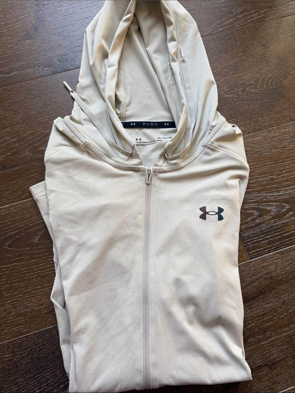 Under Armour Light Beige Full-Zip Hoodie